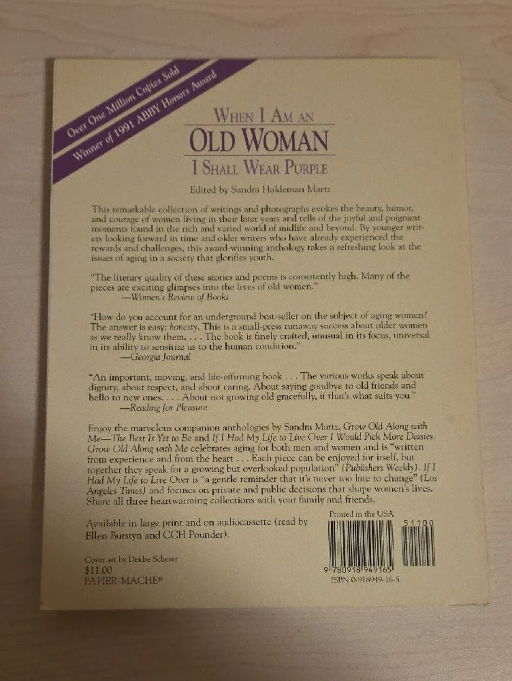 When I Am an Old Woman I Shall Wear Purple by Sandra Haldeman Martz